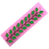 Long Strip Lace Tree Leaf  Fondant Silicone Mold